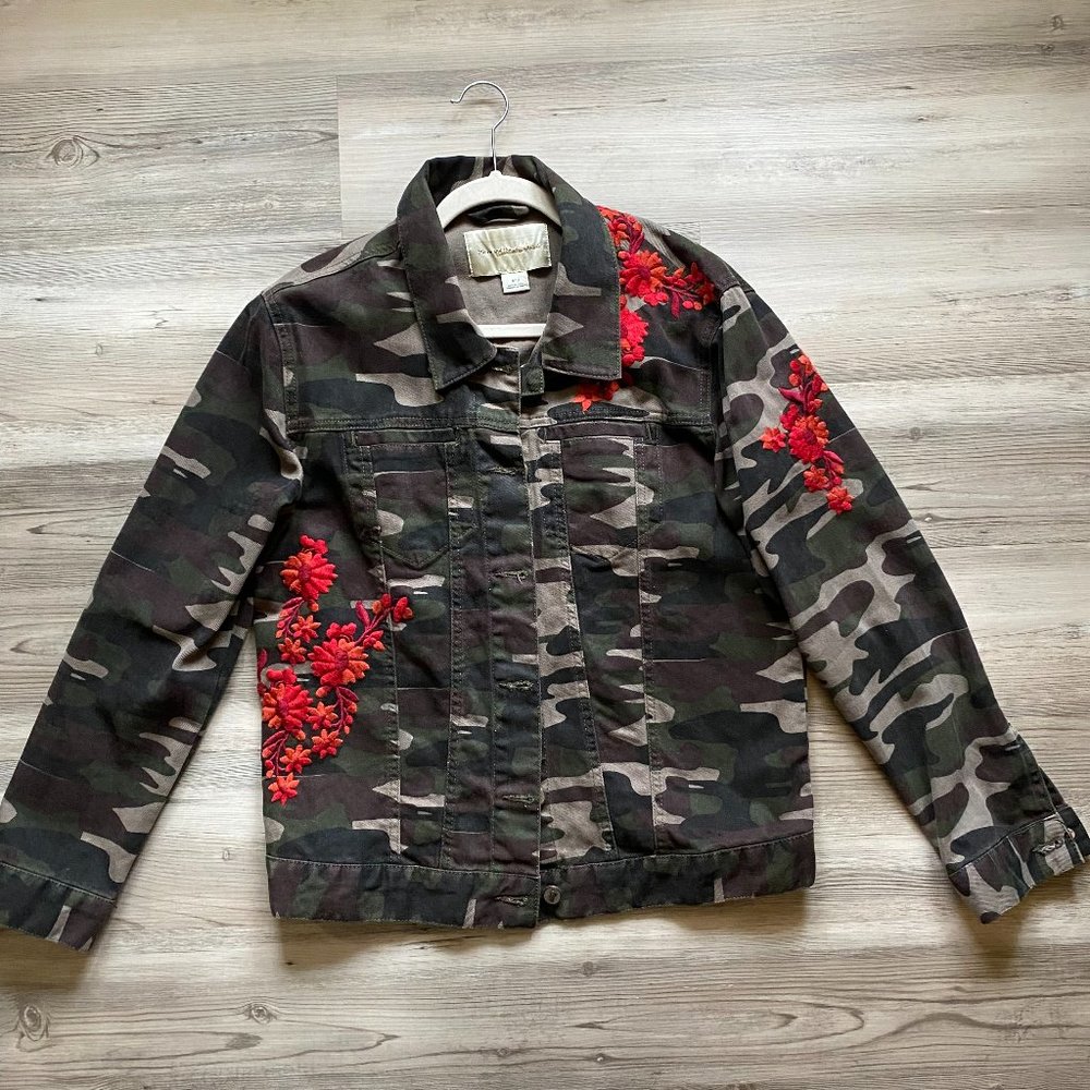 Pilcro Embroidered Camo Utility Jacket